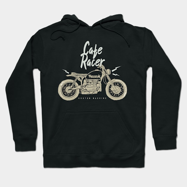 Cafe Racer Custom Bike Motorcycle Biker Hoodie by Foxxy Merch